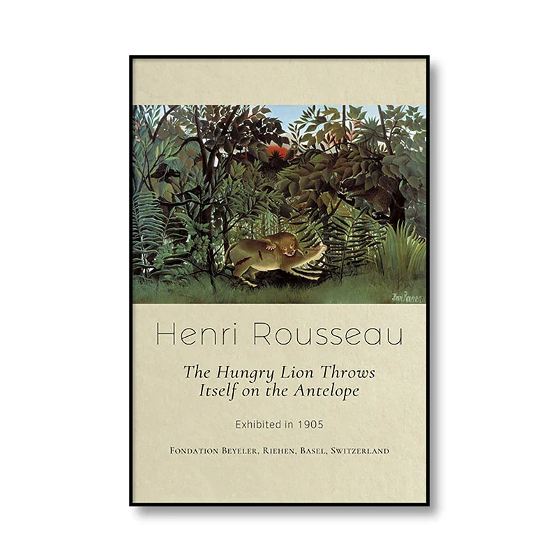 Henri Rousseau - El león hambriento se lanza sobre el antílope