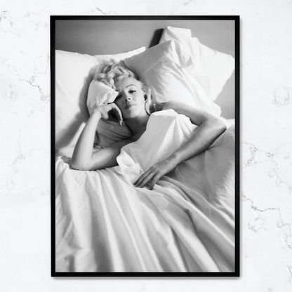 Marilyn Monroe ligt in bed