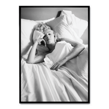 Marilyn Monroe ligt in bed