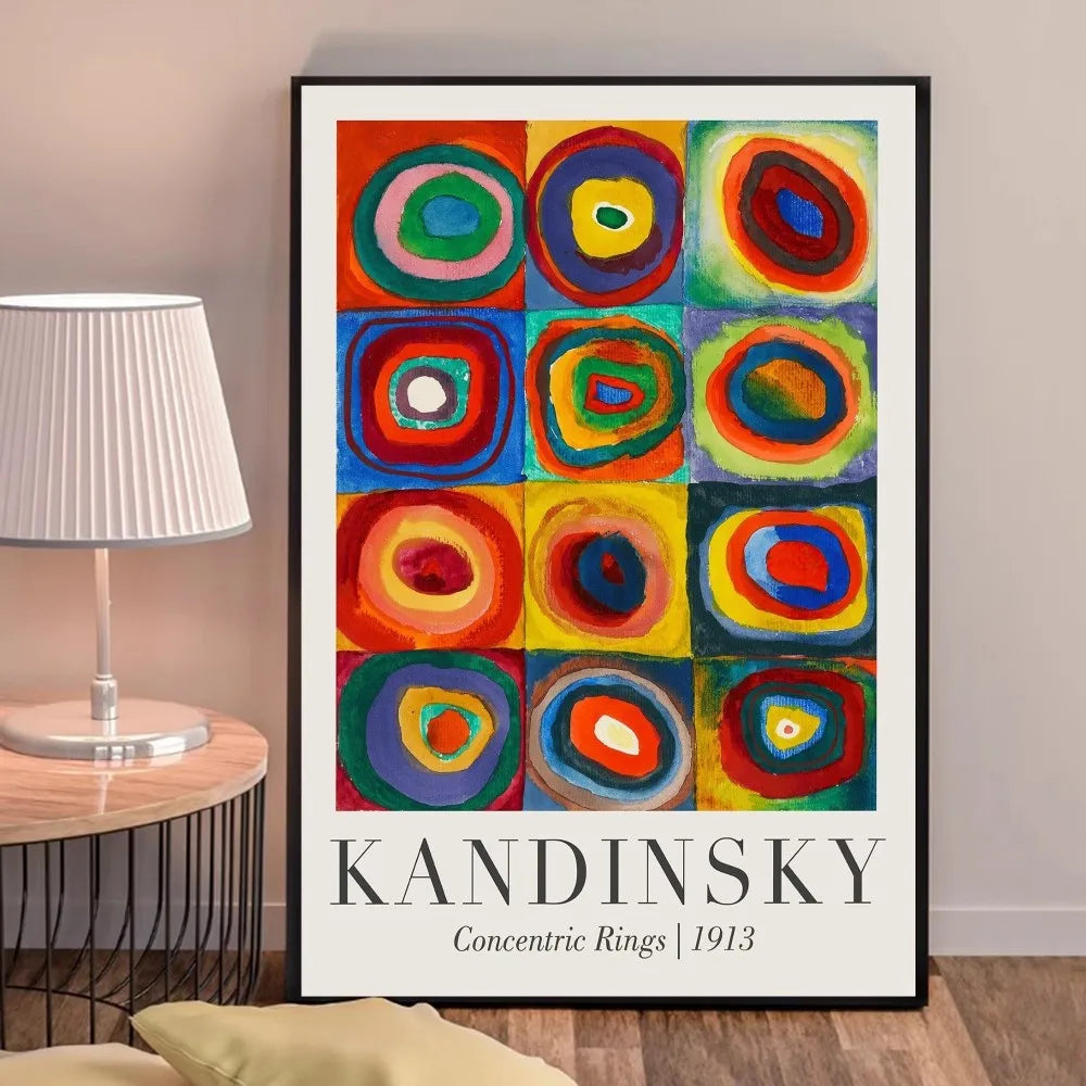 Concentrische ringen | Wassily Kandinsky | 1913 | Kleurrijke kunsttentoonstelling poster