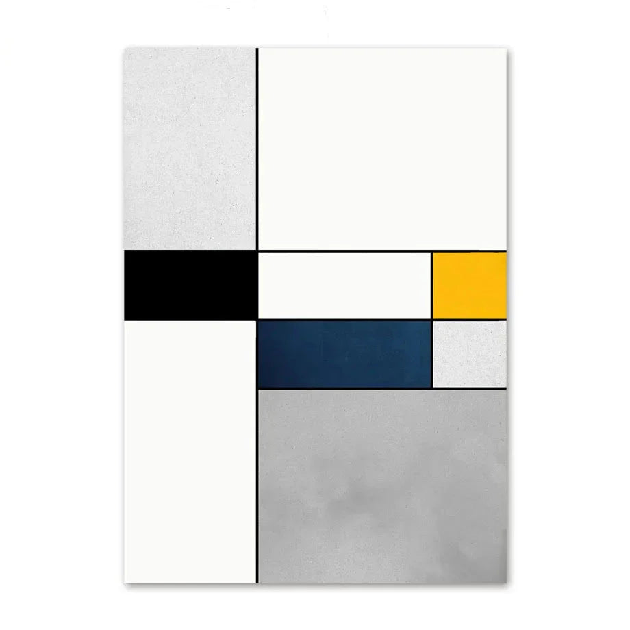 Piet Mondriaan - Compositie in zwart, wit, geel, blauw en grijs