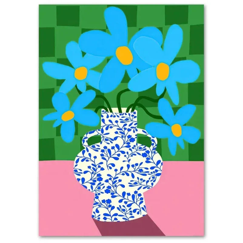 Flower Market | Vase | Nordic Floral | Bright Blossoms in Delft Vase